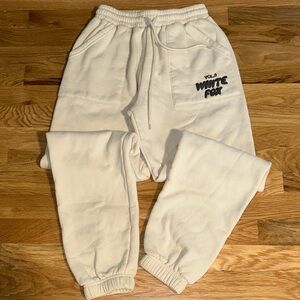 White Fox Boutique Cream Jogger Sweatpants